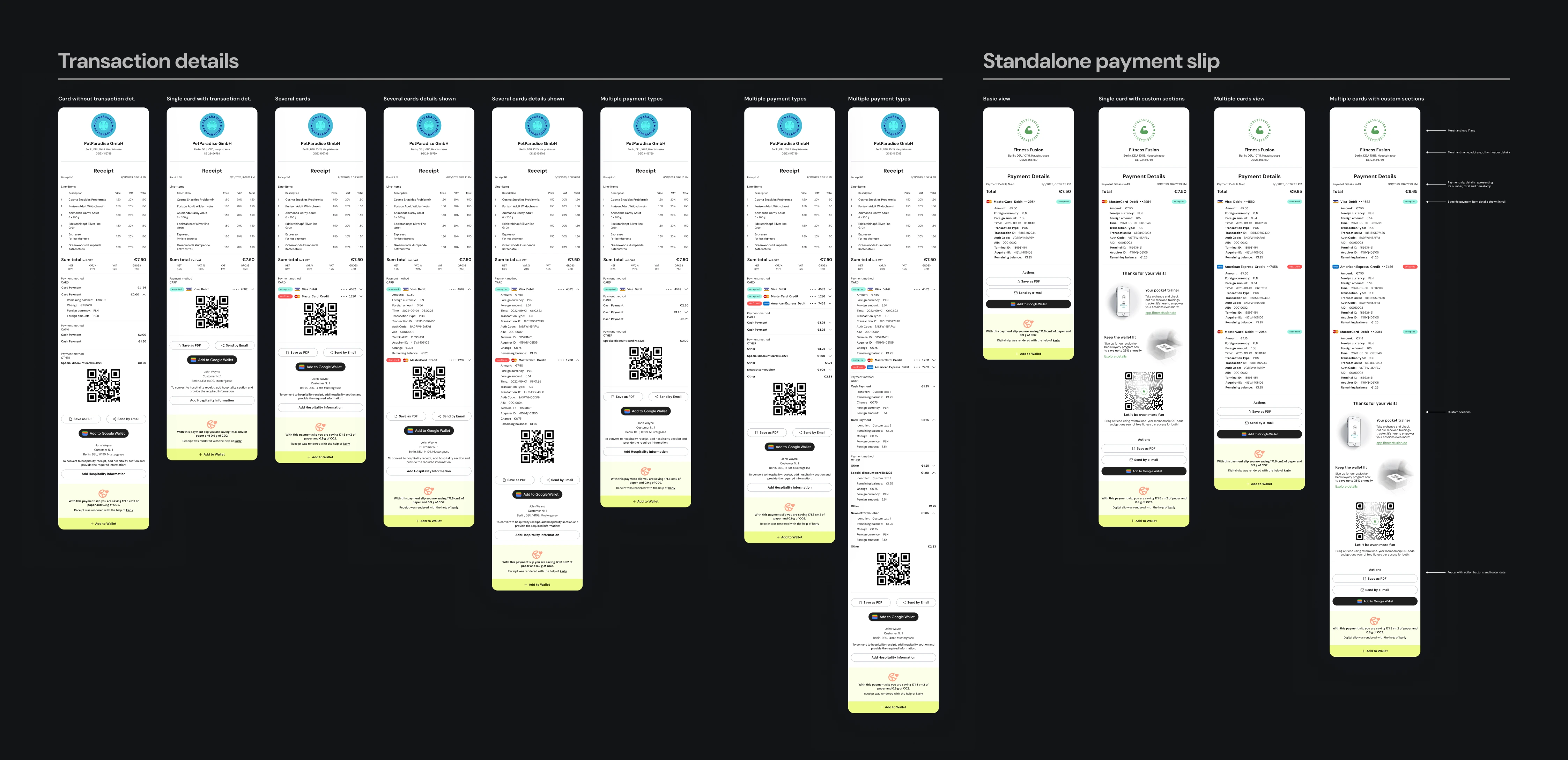 Digital receipts showcase
